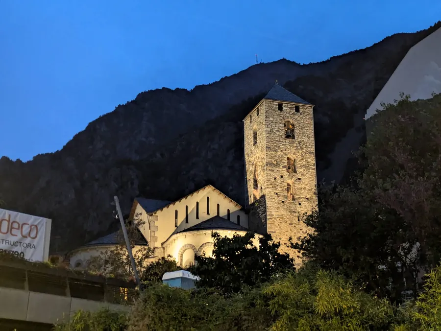 View of the Romanesque Church of St Esteve of Andorra