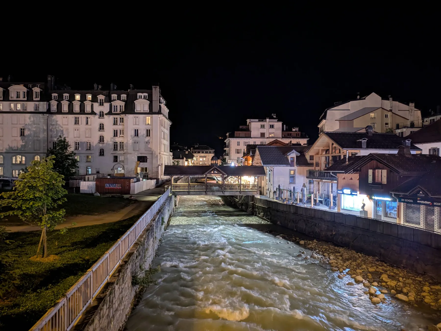 View of Chamonix Mont-Blanc at Night