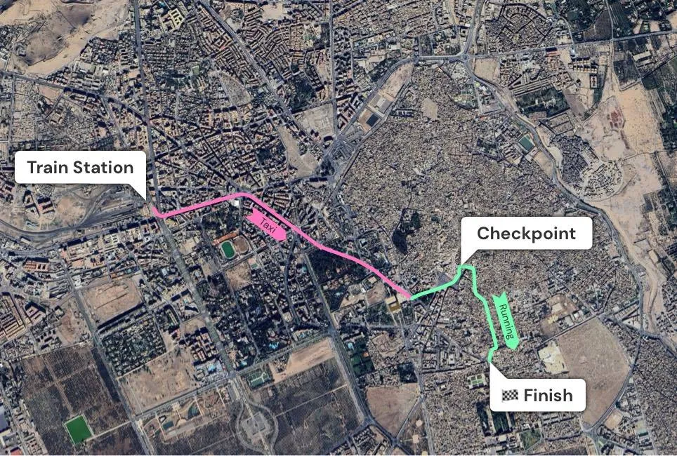 Map of the final sprint through Marrakesh
